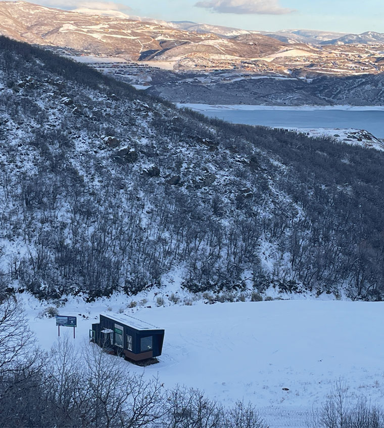The Havens sales center in the mountains
