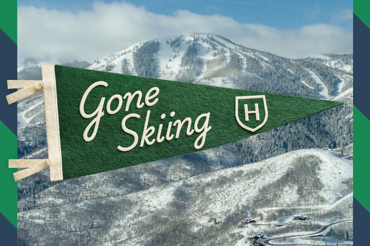 The Havens gone skiing flag