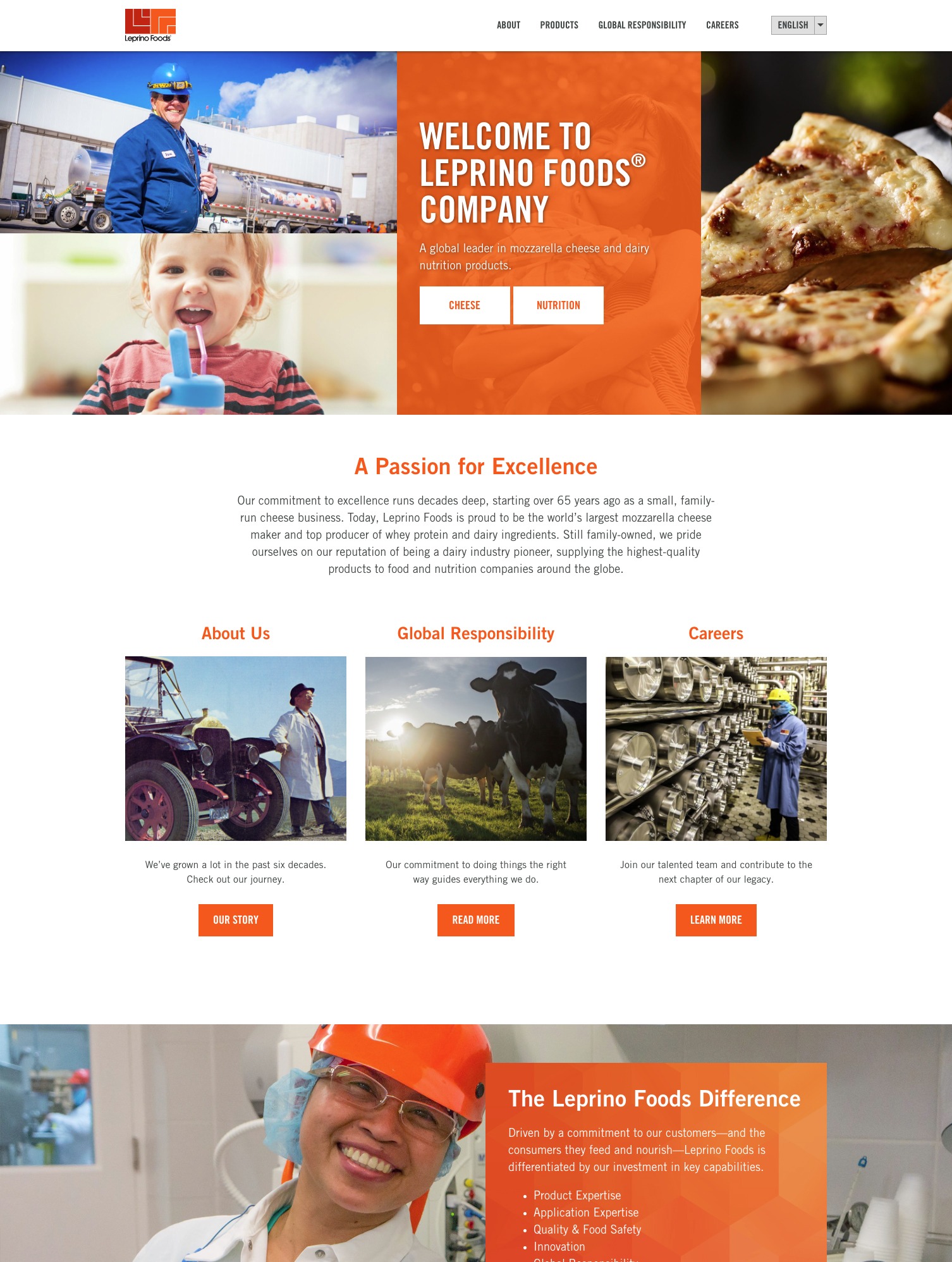 Bacio Cheese website mock